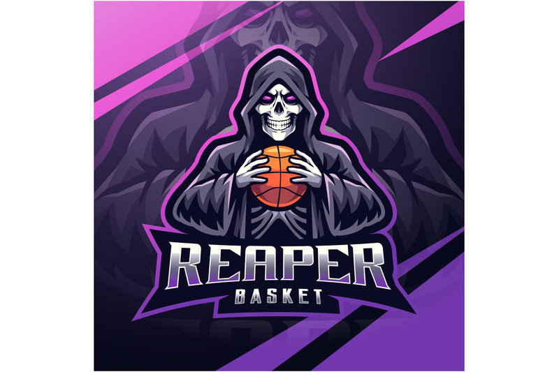 reaper-basket-esport-mascot-logo-design