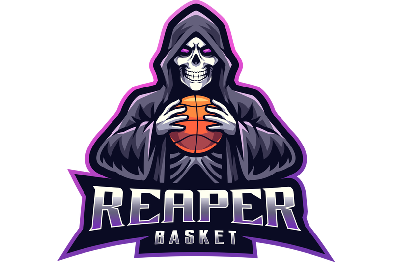 reaper-basket-esport-mascot-logo-design