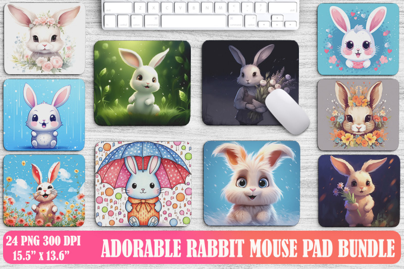 adorable-rabbit-mouse-pad-design