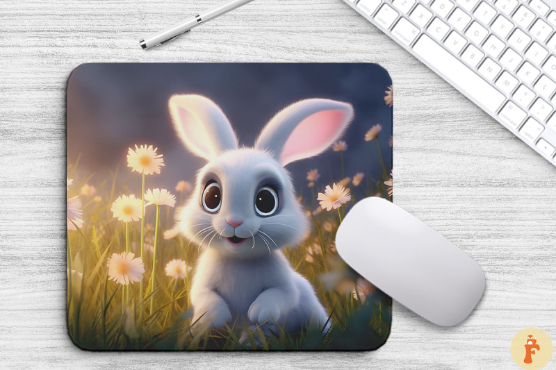 cute-rabbit-in-flowers-field-mouse-pad