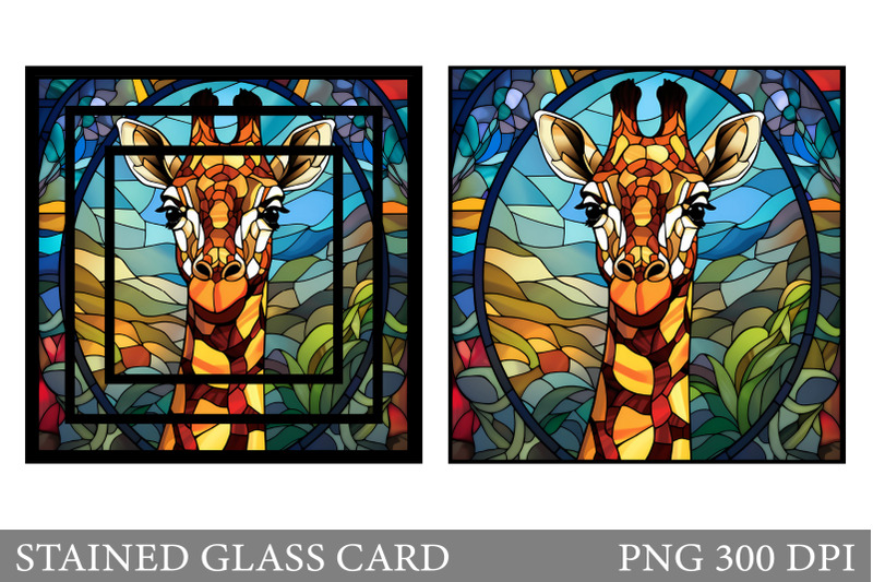 giraffe-stained-glass-card-giraffe-card-sublimation