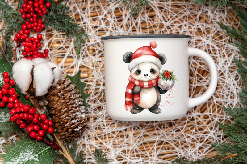 panda-in-christmas-santa-hats-watercolor-clipart