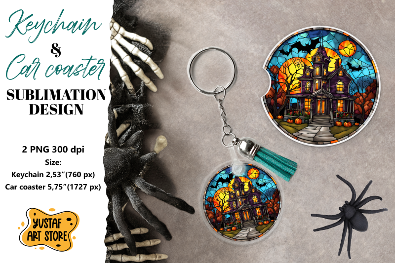 halloween-stained-glass-keychain-amp-car-coaster-sublimation