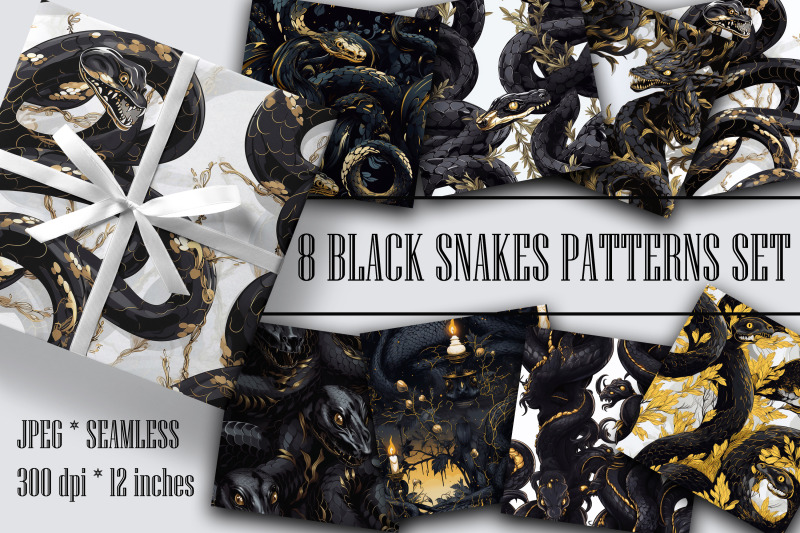 black-snakes-patterns-set-jpeg-8-ditgital-papers