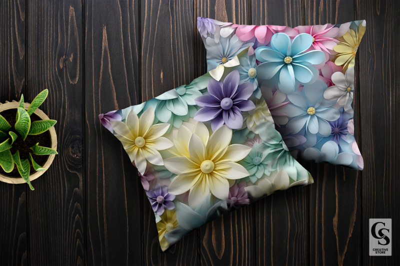 pastel-3d-flowers-digital-paper-patterns