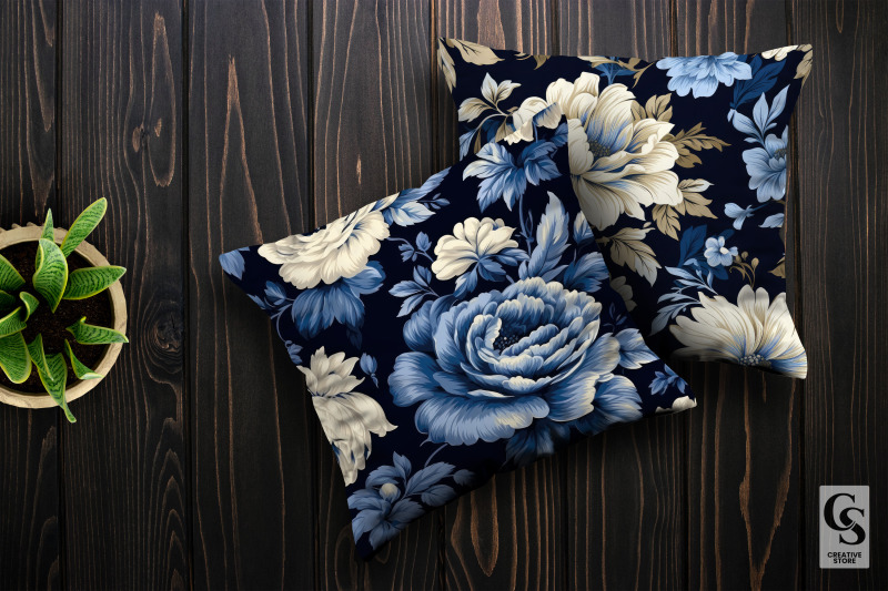 vintage-blue-flowers-digital-paper-backgrounds