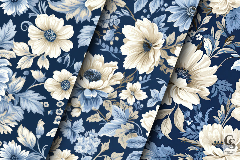 vintage-blue-flowers-digital-paper-backgrounds
