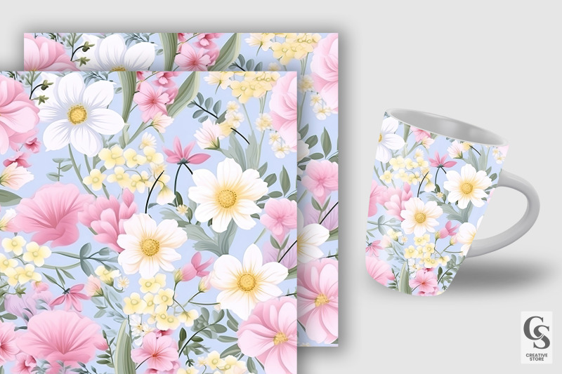 pastel-wildflowers-digital-paper-pattern