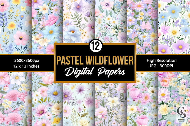 pastel-wildflowers-digital-paper-pattern