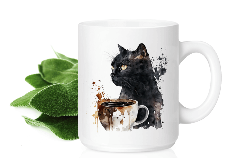 watercolor-black-cat-and-coffee-clipart-bundle