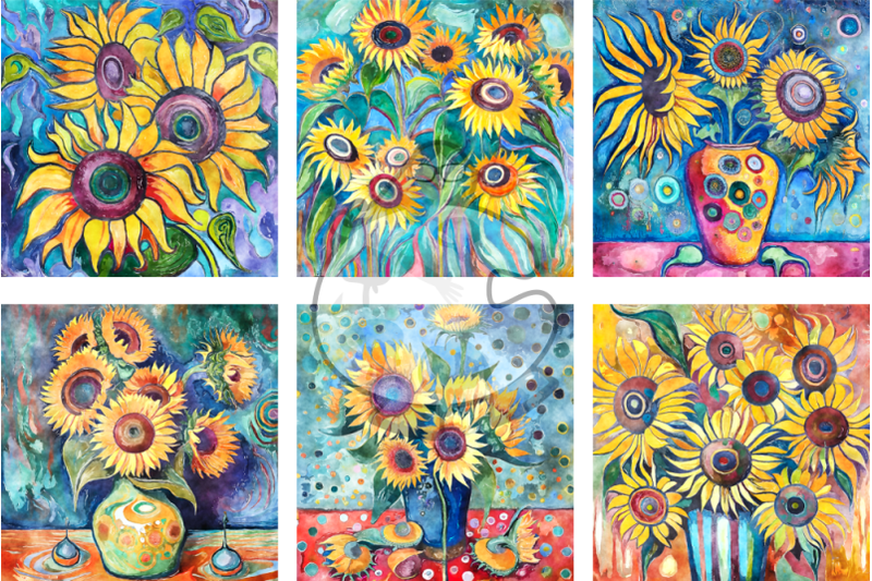 funky-sunflowers-watercolor-digital-papers