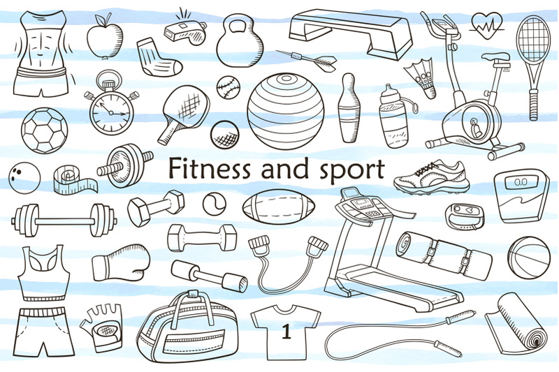 fitness-and-sport-doodle-design-kit