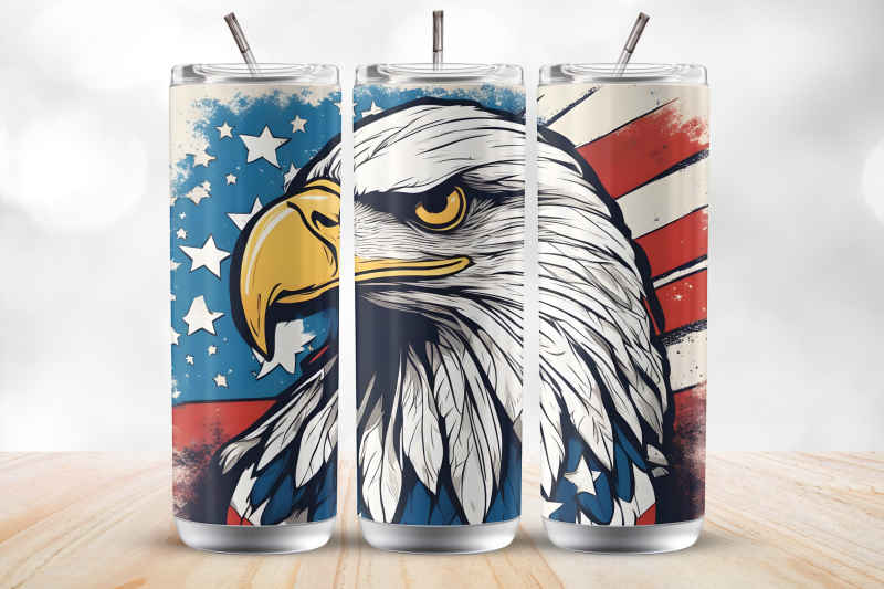 retro-patriotic-eagle-20-oz-tumbler-wrap-sublimation-design