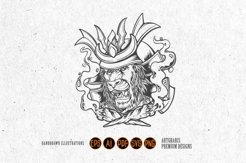 lion-samurai-head-joint-marijuana-outline