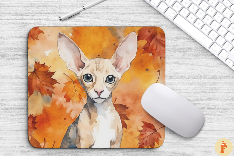 cute-cornish-rex-cat-in-fall-mouse-pad