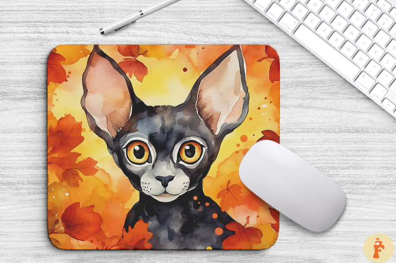 cute-cornish-rex-cat-in-fall-mouse-pad