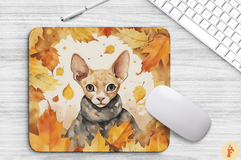 cute-cornish-rex-cat-in-fall-mouse-pad