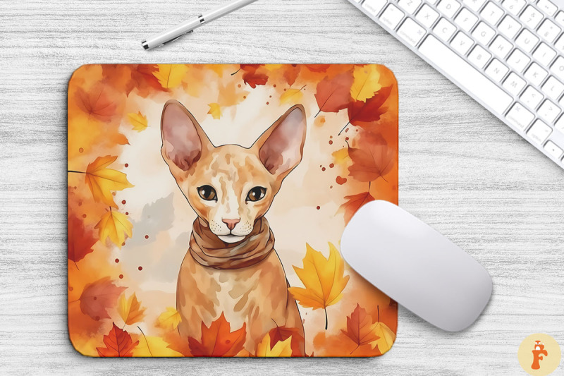 cute-cornish-rex-cat-in-fall-mouse-pad