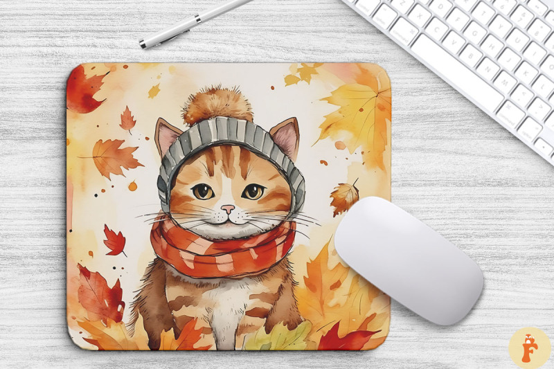 cute-manx-cat-in-fall-mouse-pad