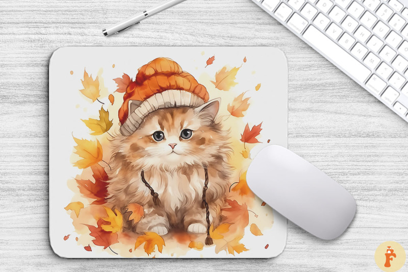 cute-ragdoll-cat-in-fall-mouse-pad