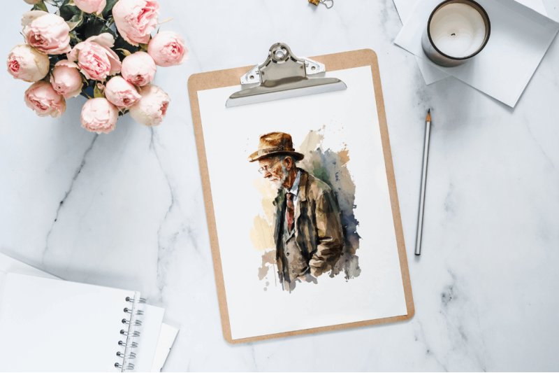 watercolor-old-man-clipart-bundle