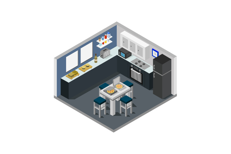 isometric-kitchen-room