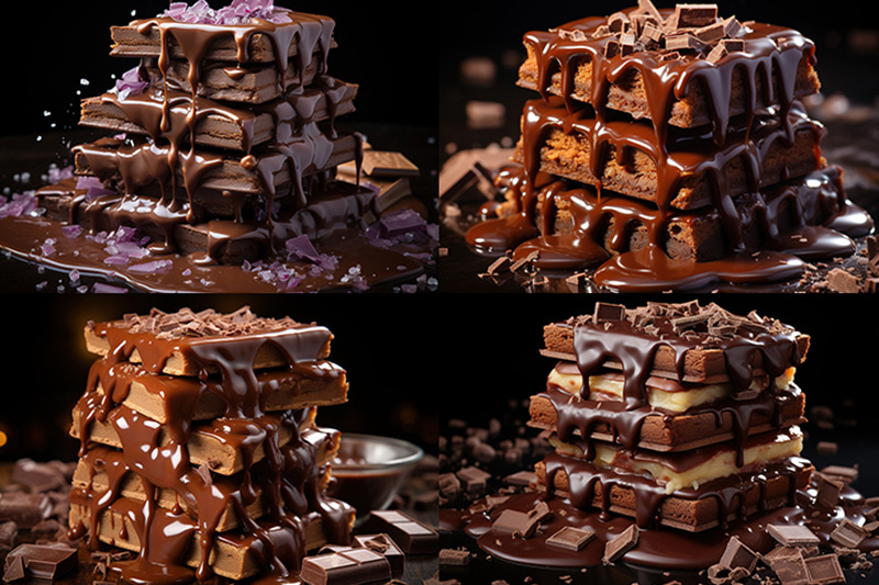 chocolate-bar-with-melting-chocolate-on-top-of-it-in-a-pile-of-chocola