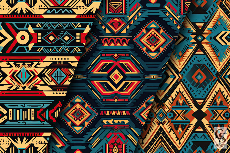 tribal-tapestry-digital-papers-native-american-ethnic-patterns