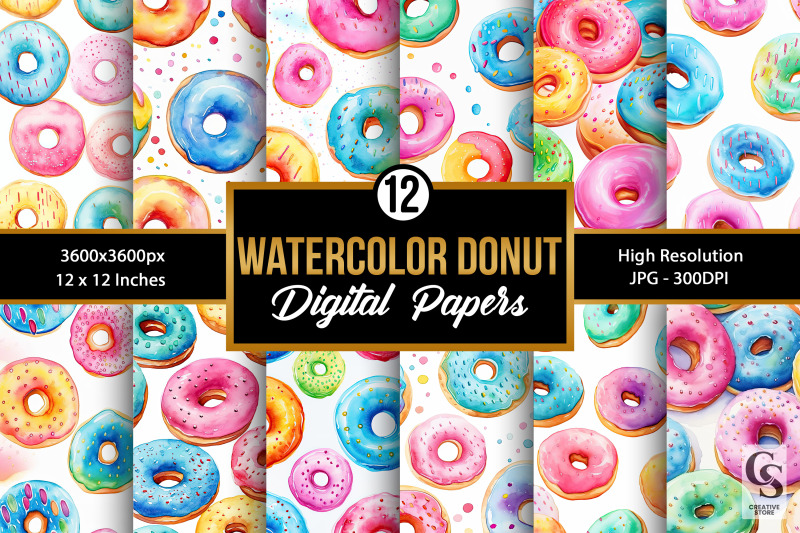 colorful-watercolor-donuts-seamless-patterns