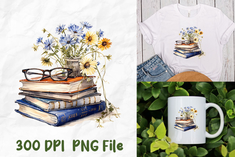 retro-books-wild-flowers-reading-glasses