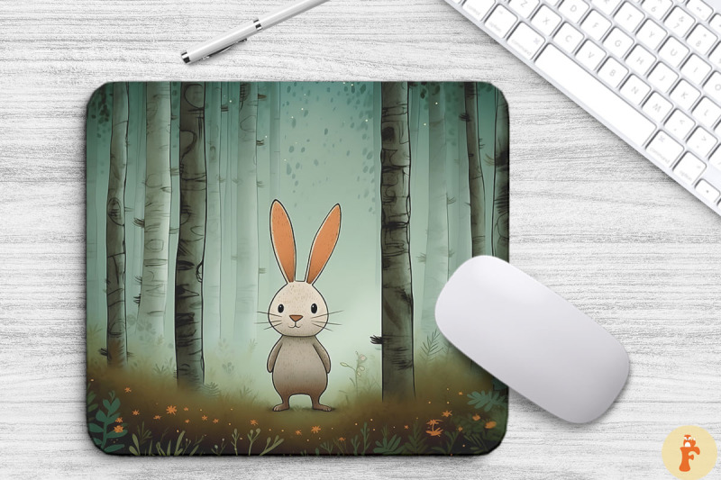 cute-bunny-in-autumn-forest-mouse-pad