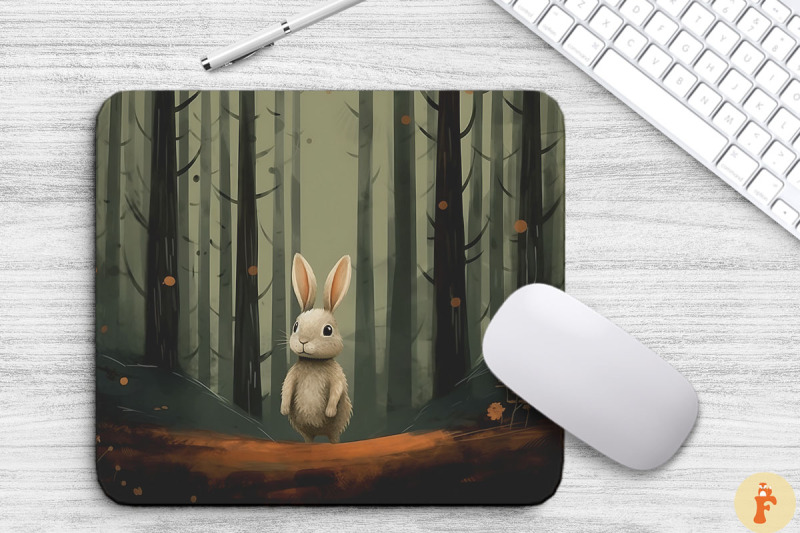 cute-bunny-in-autumn-forest-mouse-pad