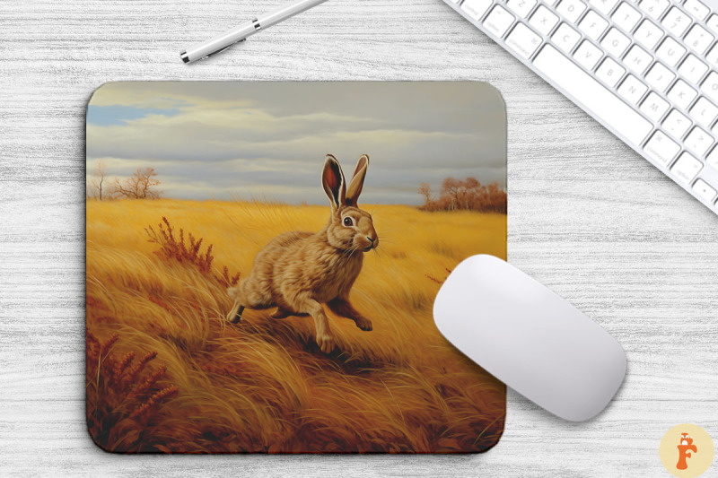 rabbit-running-on-autumn-grassland