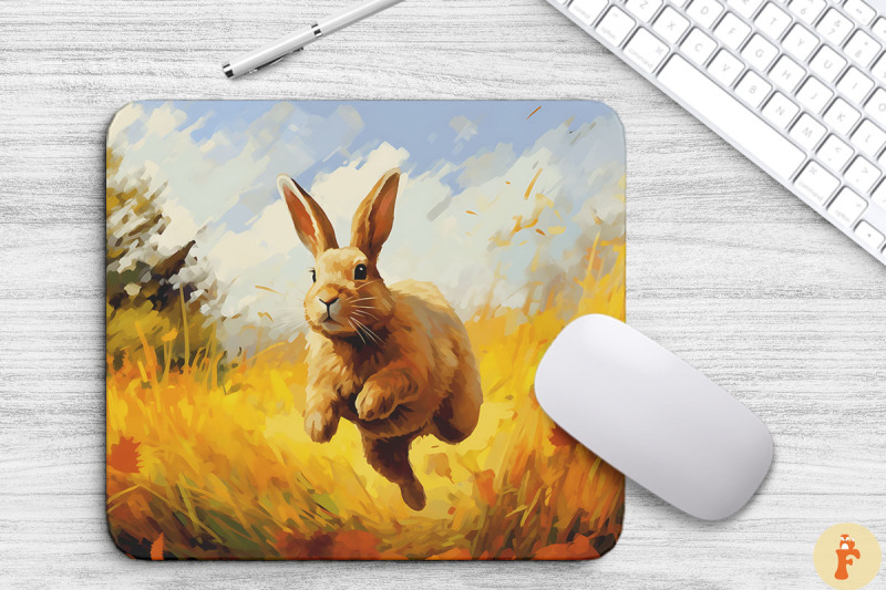 rabbit-running-on-autumn-grassland