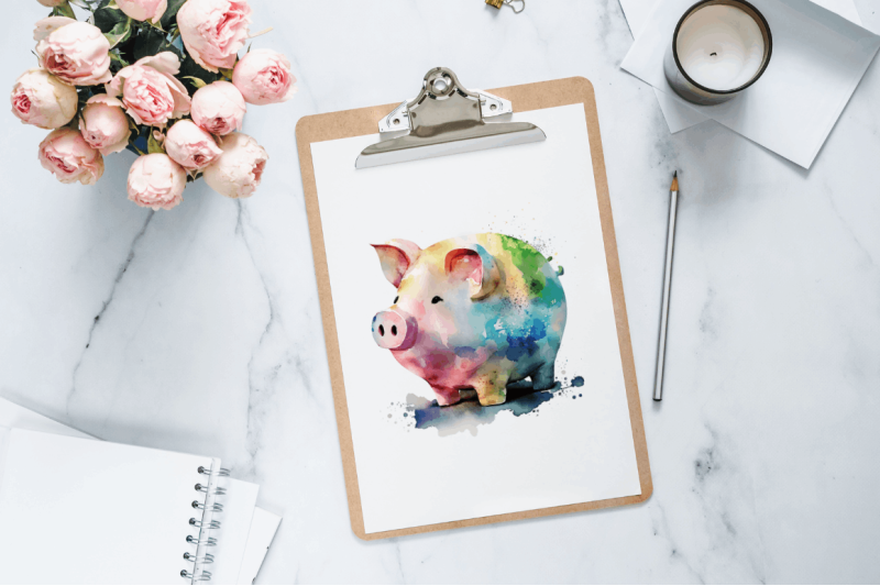 watercolor-piggy-bank-clipart-bundle