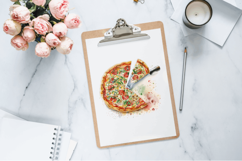 watercolor-pizza-cutter-clipart-bundle