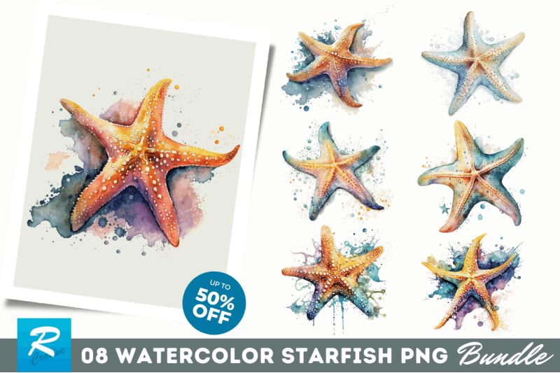 watercolor-starfish-clipart-bundle