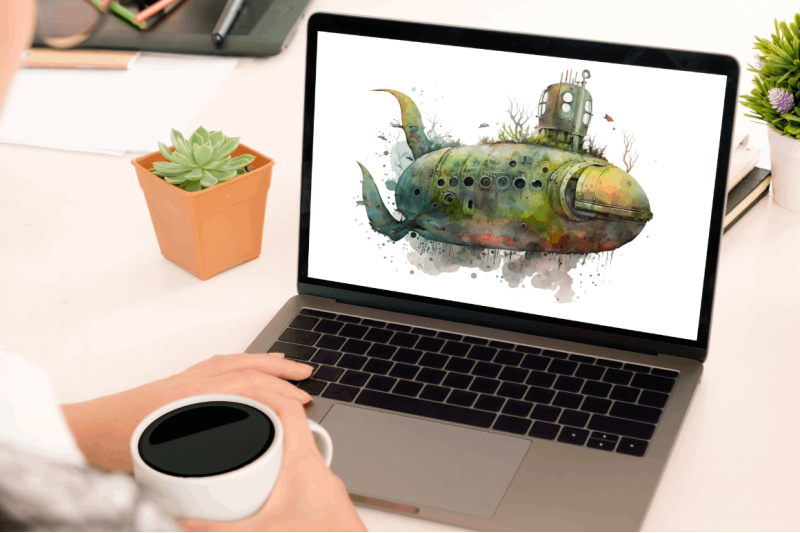 watercolor-submarine-clipart-bundle