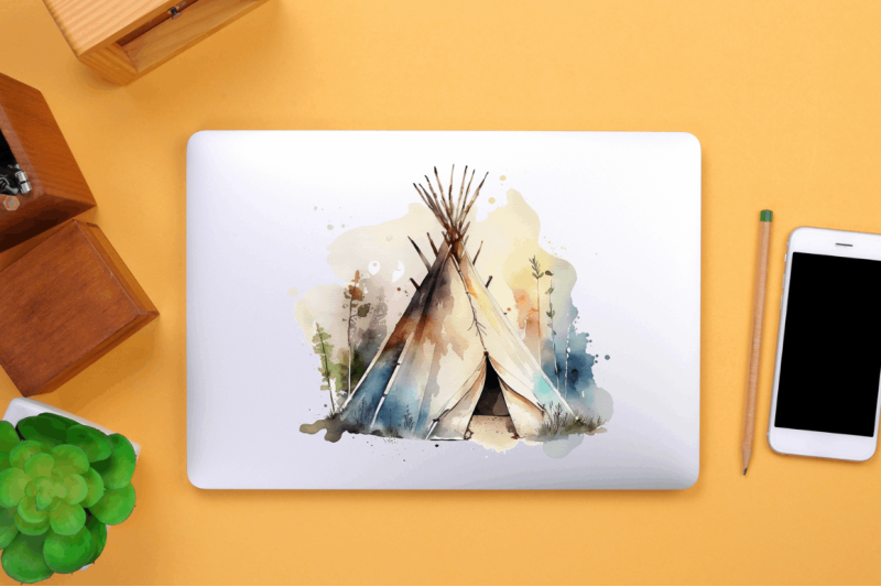 watercolor-teepee-clipart-bundle