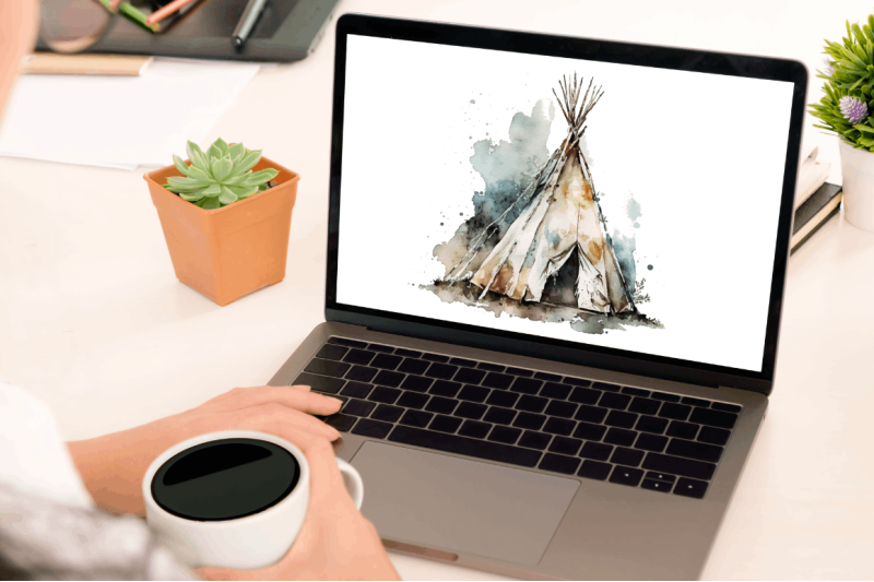 watercolor-teepee-clipart-bundle