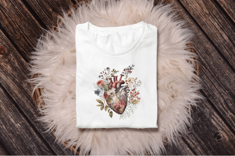 watercolor-anatomical-floral-heart-clipart-bundle