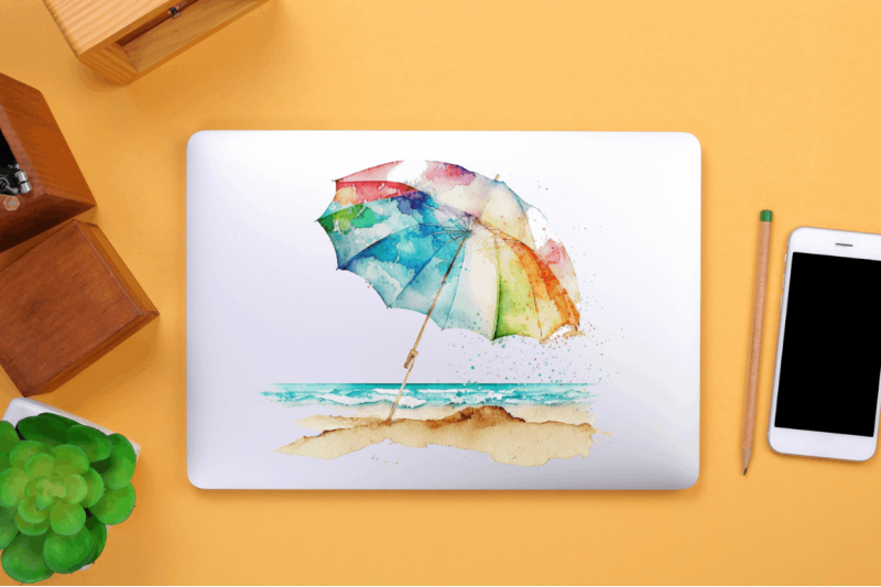 watercolor-beach-umbrella-clipart-bundle