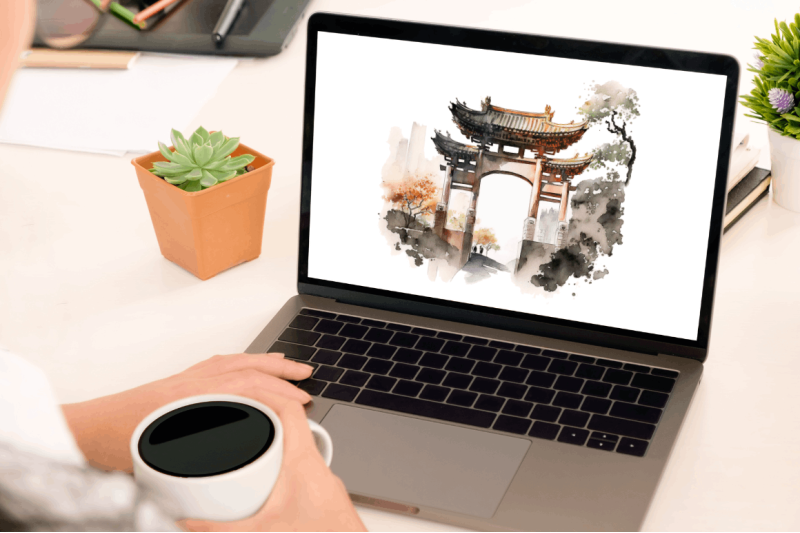 watercolor-chinese-gate-clipart-bundle