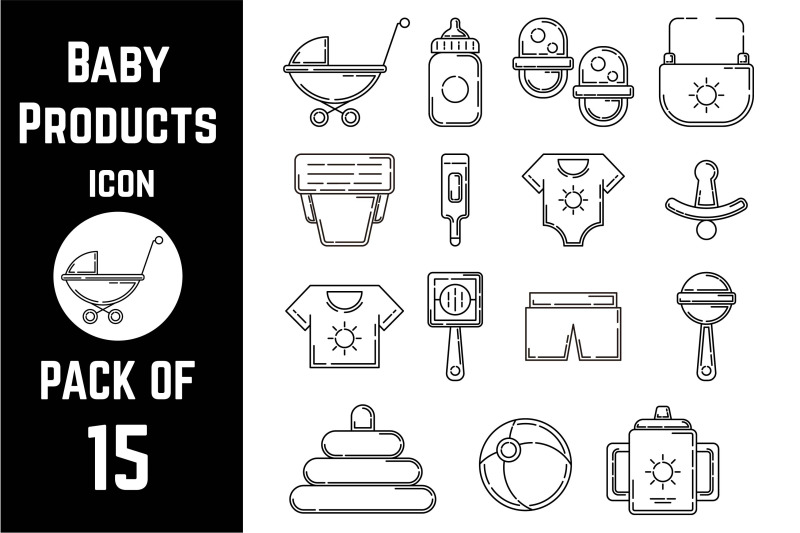 baby-products-icon-pack-bundle-lineart-vector-template