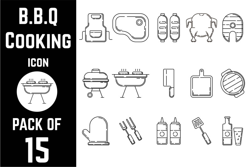 bbq-cooking-icon-pack-bundle-lineart-vector-template