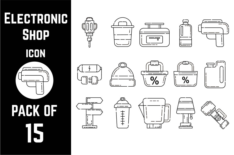 electronic-shop-icon-pack-bundle-lineart-vector-template