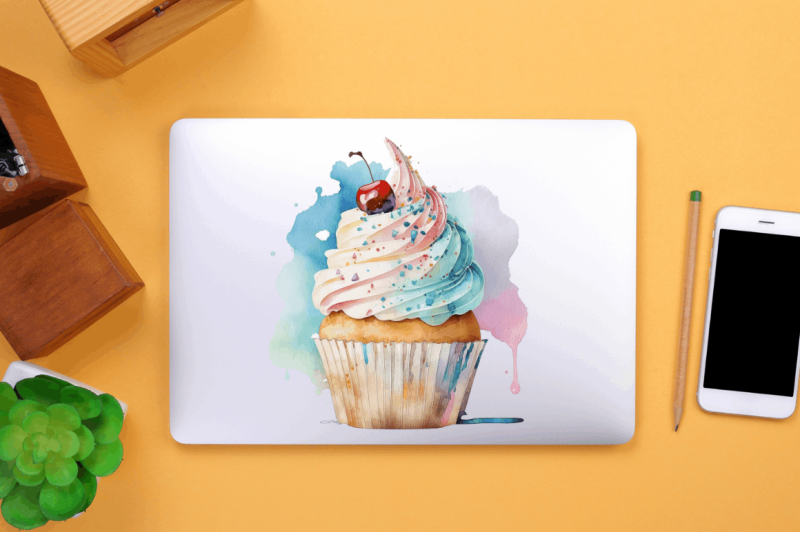 watercolor-cupcake-clipart-bundle