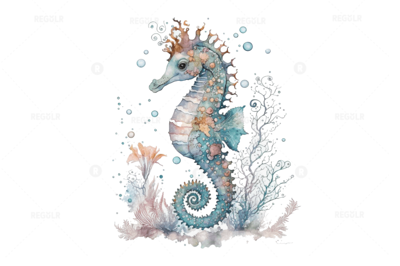 watercolor-fairy-cute-seahorse-unicorn-clipart-bundle