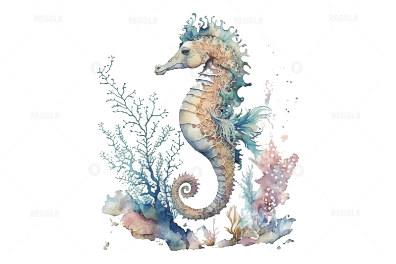 watercolor-fairy-cute-seahorse-unicorn-clipart-bundle