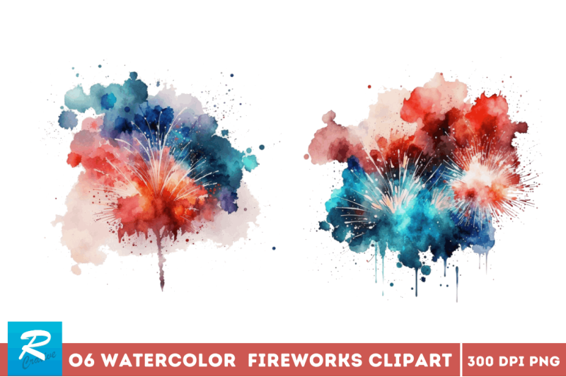 watercolor-fireworks-clipart-bundle